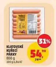 Penny Market KLATOVSKÉ KUŘECÍ PÁRKY nabídka