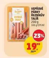 Penny Market VEPŘOVÉ PÁRKY ŘEZNÍKŮV TALÍŘ nabídka