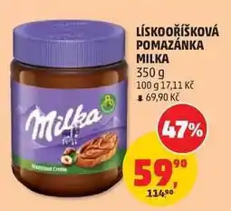 Penny Market LÍSKOOŘÍŠKOVÁ POMAZÁNKA MILKA nabídka
