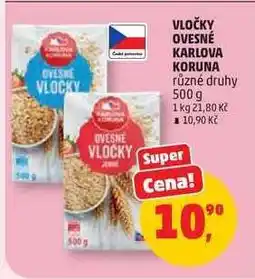 Penny Market Vločky ovesné Karlova Koruna nabídka