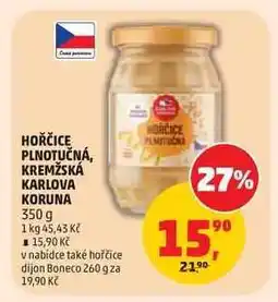 Penny Market Hořčice plnotučná, kremžská Karlova Koruna nabídka