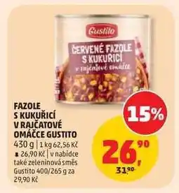 Penny Market FAZOLE S KUKUŘICÍ V RAJČATOVÉ OMÁČCE GUSTITO nabídka