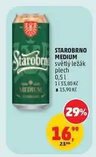 Penny Market STAROBRNO MEDIUM světlý ležák plech 0,5 l nabídka