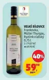 Penny Market VELKÉ BÍLOVICE Frankovka, Müller Thurgau, Ryzlink vlašský nabídka
