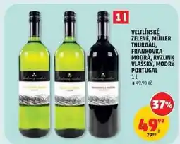 Penny Market Veltlínské zelené, Müller Thurgau, Frankovka modrá, Ryzlink vlašský, Modrý Portugal nabídka