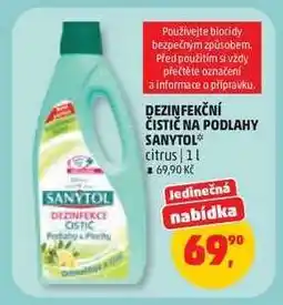 Penny Market DEZINFEKČNÍ ČISTIČ NA PODLAHY SANYTOL nabídka
