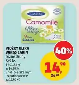 Penny Market VLOŽKY ULTRA WINGS CARIN nabídka