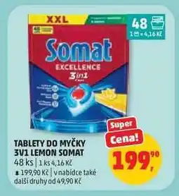 Penny Market Tablety do myčky 3v1 Lemon Somat nabídka