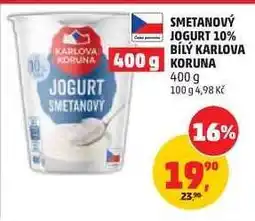 Penny Market SMETANOVÝ JOGURT 10% BÍLÝ KARLOVA KORUNA nabídka