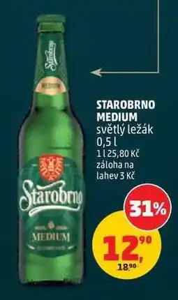 Penny Market STAROBRNO MEDIUM světlý ležák 0,5 l nabídka