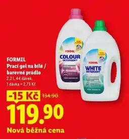 Lidl FORMIL Prací gel na bílé / barevné prádlo nabídka