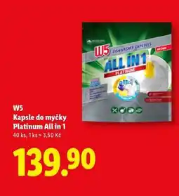 Lidl W5 Kapsle do myčky Platinum All in 1 nabídka