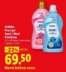 Lidl FORMIL Prací gel Sport / Wool & Delicate nabídka