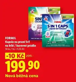Lidl FORMIL Kapsle na praní 5v1 na bílé / barevné prádlo nabídka
