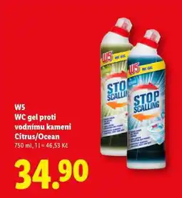 Lidl W5 WC gel proti vodnímu kameni Citrus/Ocean nabídka