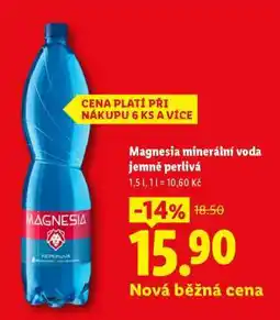 Lidl Magnesia minerální voda jemně perlivá nabídka