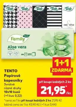 Kaufland Tento papírové kapesníky nabídka