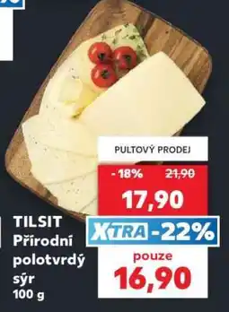 Kaufland TILSIT Přírodní polotvrdý sýr 100 g nabídka