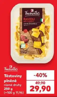 Kaufland Těstoviny plněné nabídka