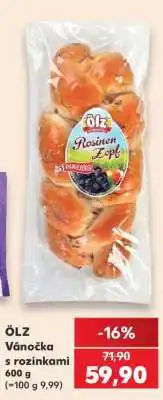 Kaufland ÖLZ Vánočka s rozinkami nabídka