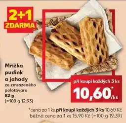 Kaufland Mřížka pudink a jahody nabídka