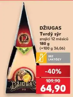 Kaufland DŽIUGAS Tvrdý sýr zrající 12 měsíců nabídka