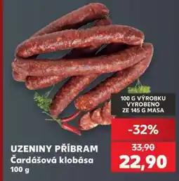 Kaufland UZENINY PŘÍBRAM Čardášová klobása 100 g nabídka