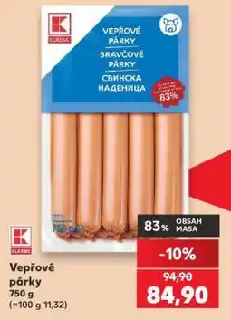 Kaufland Vepřové párky nabídka