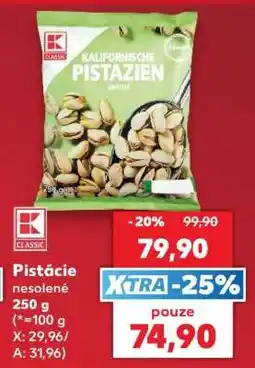 Kaufland Pistácie nesolené 250 g nabídka