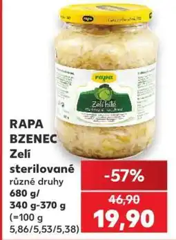 Kaufland RAPA BZENEC Zelí sterilované nabídka