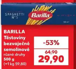 Kaufland BARILLA Těstoviny bezvaječné semolinové nabídka