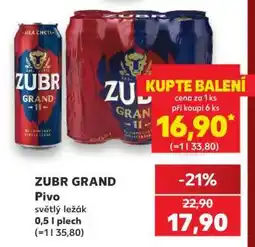 Kaufland ZUBR GRAND Pivo nabídka
