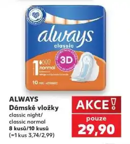 Kaufland Always Dámské vložky nabídka