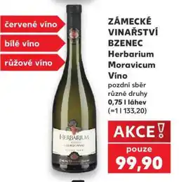 Kaufland ZÁMECKÉ VINAŘSTVÍ BZENEC Herbarium Moravicum Víno nabídka