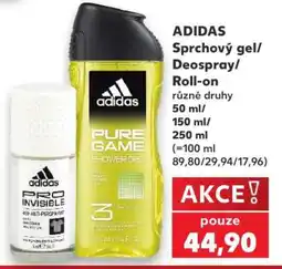 Kaufland ADIDAS Sprchový gel/ deospray/roll-on nabídka