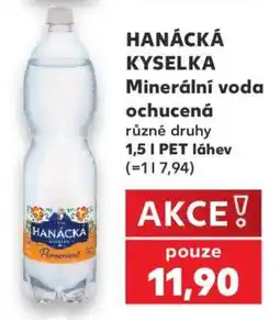 Kaufland HANÁCKÁ KYSELKA Minerální voda ochucená nabídka