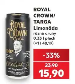 Kaufland ROYAL CROWN/TARGA Limonáda nabídka