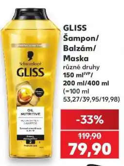 Kaufland GLISS Šampon/balzám/maska nabídka