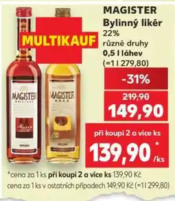 Kaufland MAGISTER Bylinný likér nabídka