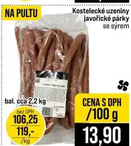 Jip Kostelecké uzeniny javořické párky se sýrem nabídka
