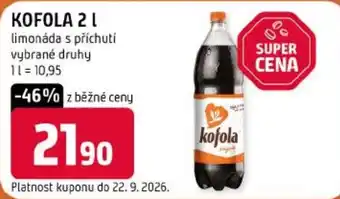 Kofola limonáda s příchutí vybrané druhy