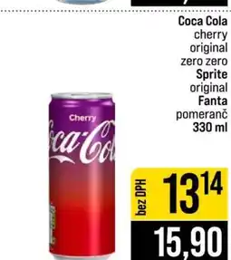 Jip Coca Cola cherry original zero zero Sprite original Fanta pomeranč 330 ml nabídka