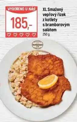 Globus XL Smažený vepřový řízek z kotlety s bramborovým salátem nabídka