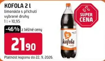 Kofola limonáda s příchutí vybrané druhy