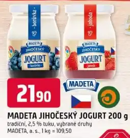 Trefa Madeta jihočeský jogurt nabídka