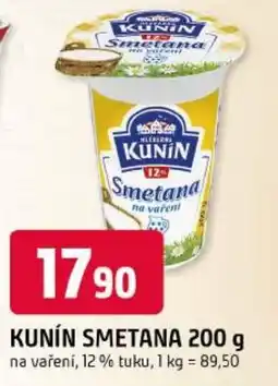 Trefa Kunín smetana na vaření nabídka