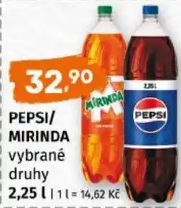 Trefa Pepsi/ Mirinda vybrané druhy nabídka