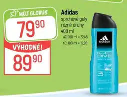 Globus Adidas sprchové gely různé druhy nabídka