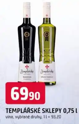Trefa Templářské sklepy nabídka