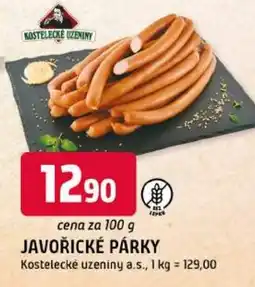 Trefa Kostelecké uzeniny Javořické párky nabídka